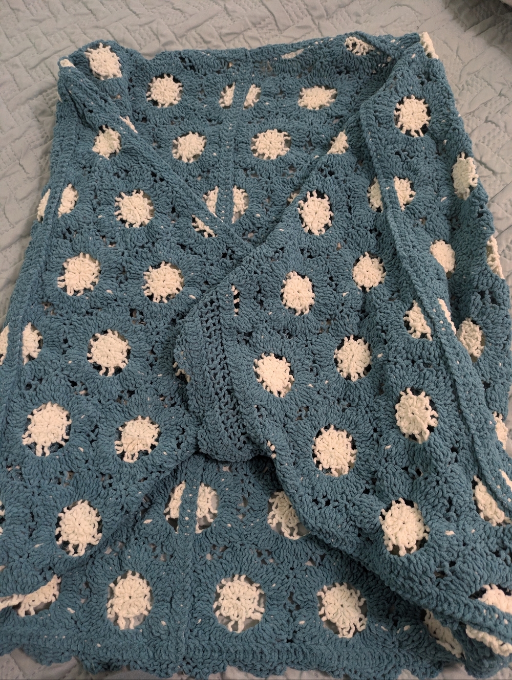 POL Teal Crochet Open-Front Women's Batwing Loosefit Sweater - Picture 3 of 4